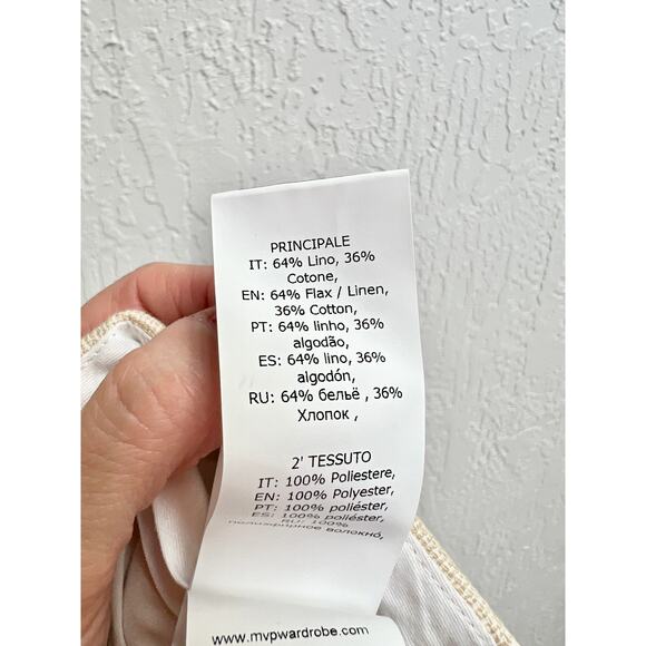 MVP Wardrobe Malibù High Waisted Wide Leg Palazzo Pants Beige Women's 38 / US 4 - Picture 8 of 8